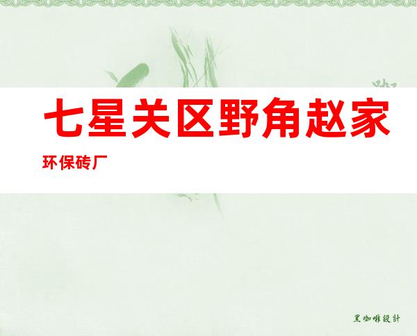 七星关区野角赵家环保砖厂