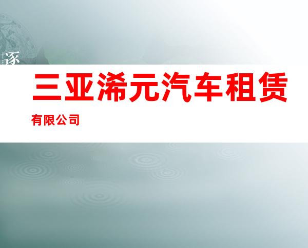 三亚浠元汽车租赁有限公司