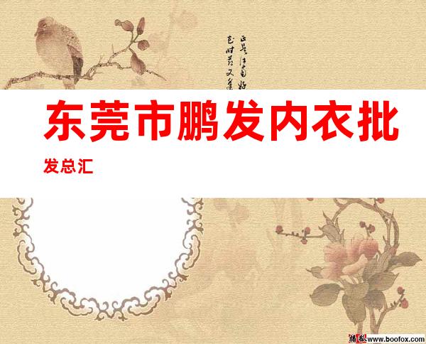 东莞市鹏发内衣批发总汇