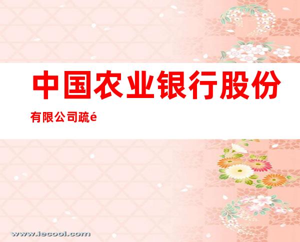 中国农业银行股份有限公司疏附县支行