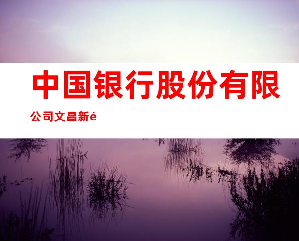 中国银行股份有限公司文昌新风路支行