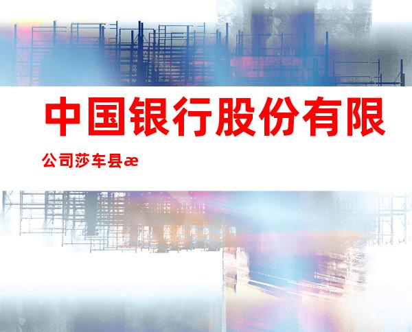 中国银行股份有限公司莎车县支行