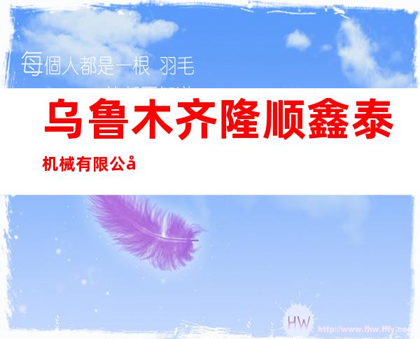 乌鲁木齐隆顺鑫泰机械有限公司
