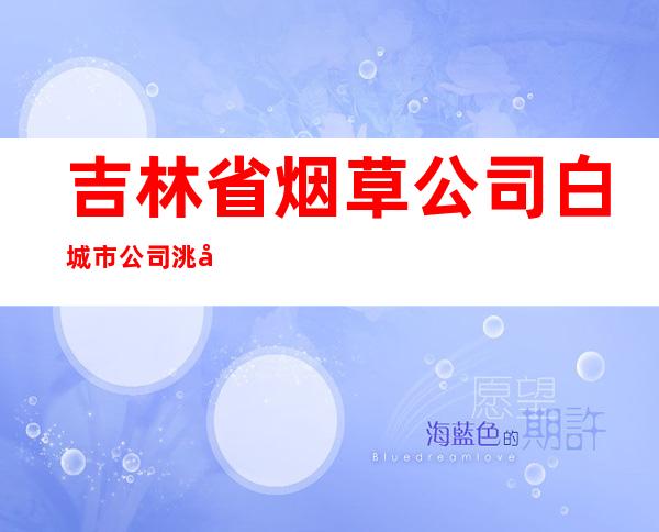 吉林省烟草公司白城市公司洮南分公司