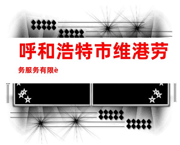 呼和浩特市维港劳务服务有限责任公司