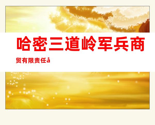 哈密三道岭军兵商贸有限责任公司