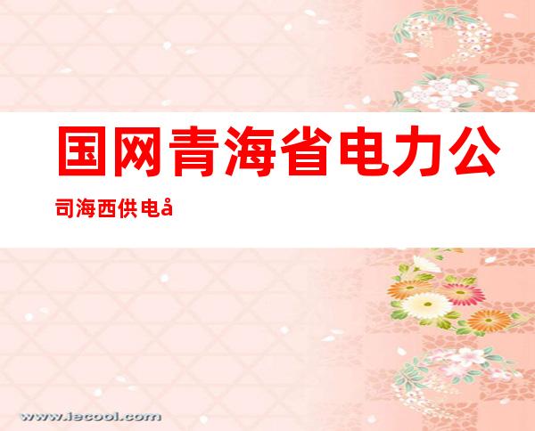 国网青海省电力公司海西供电公司