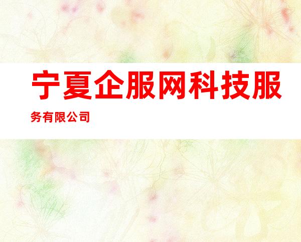 宁夏企服网科技服务有限公司