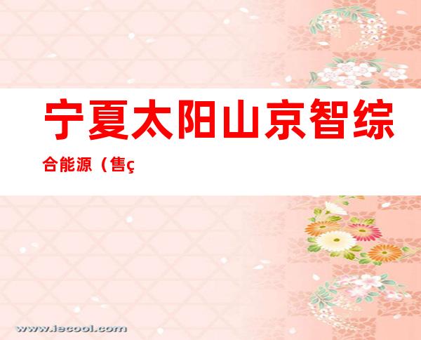 宁夏太阳山京智综合能源(售电)有限公司
