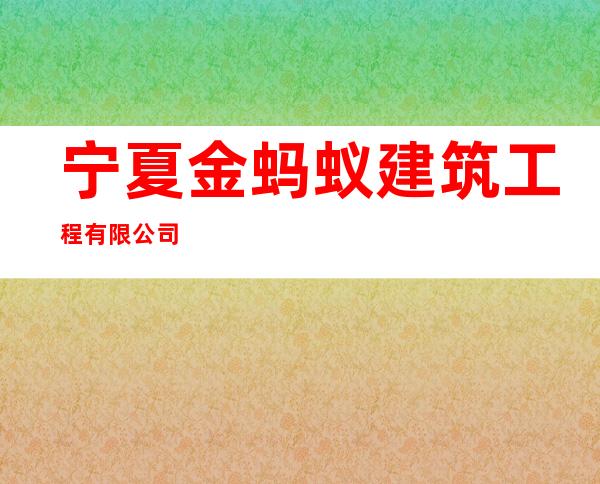 宁夏金蚂蚁建筑工程有限公司