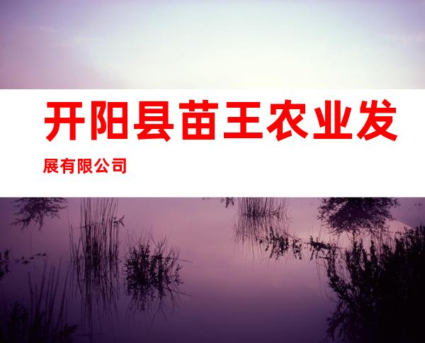开阳县苗王农业发展有限公司