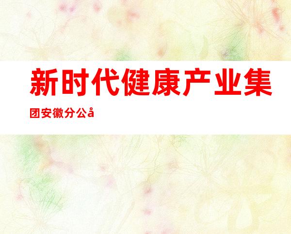 新时代健康产业集团安徽分公司