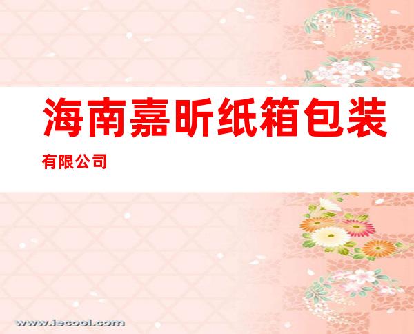 海南嘉昕纸箱包装有限公司