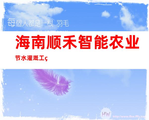 海南顺禾智能农业节水灌溉工程有限公司