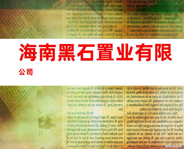 海南黑石置业有限公司