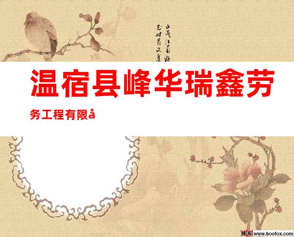 温宿县峰华瑞鑫劳务工程有限公司