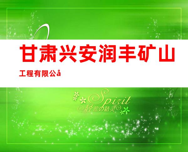 甘肃兴安润丰矿山工程有限公司