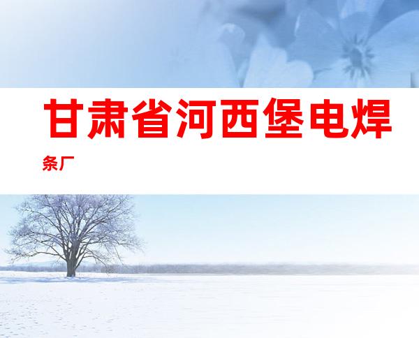 甘肃省河西堡电焊条厂