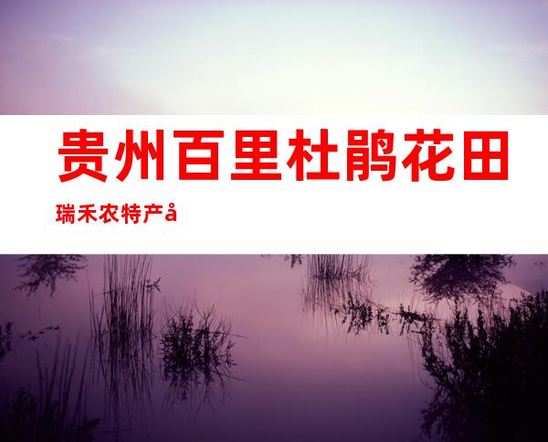 贵州百里杜鹃花田瑞禾农特产品开发有限公司