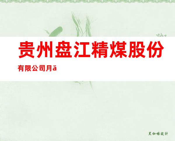 贵州盘江精煤股份有限公司月亮田矿