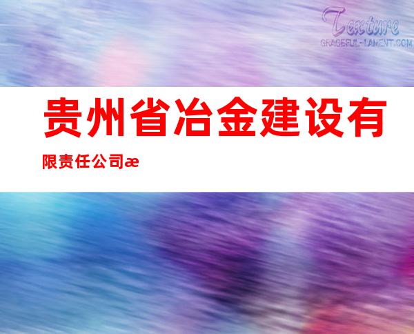 贵州省冶金建设有限责任公司水电安装工程公司