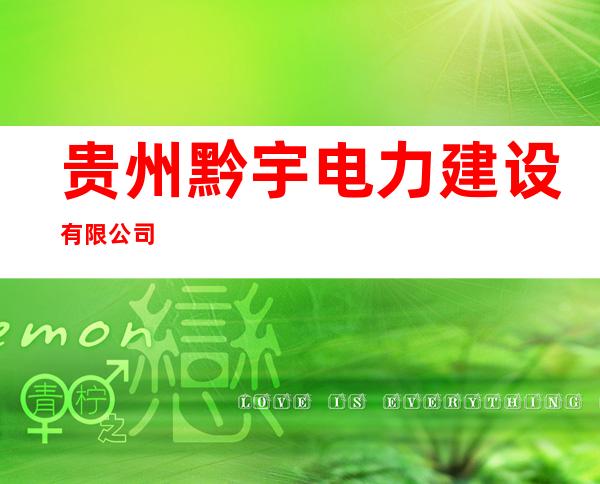 贵州黔宇电力建设有限公司