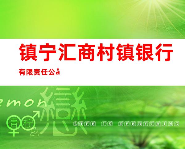 镇宁汇商村镇银行有限责任公司