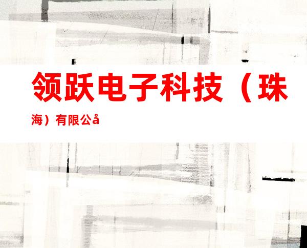 领跃电子科技(珠海)有限公司